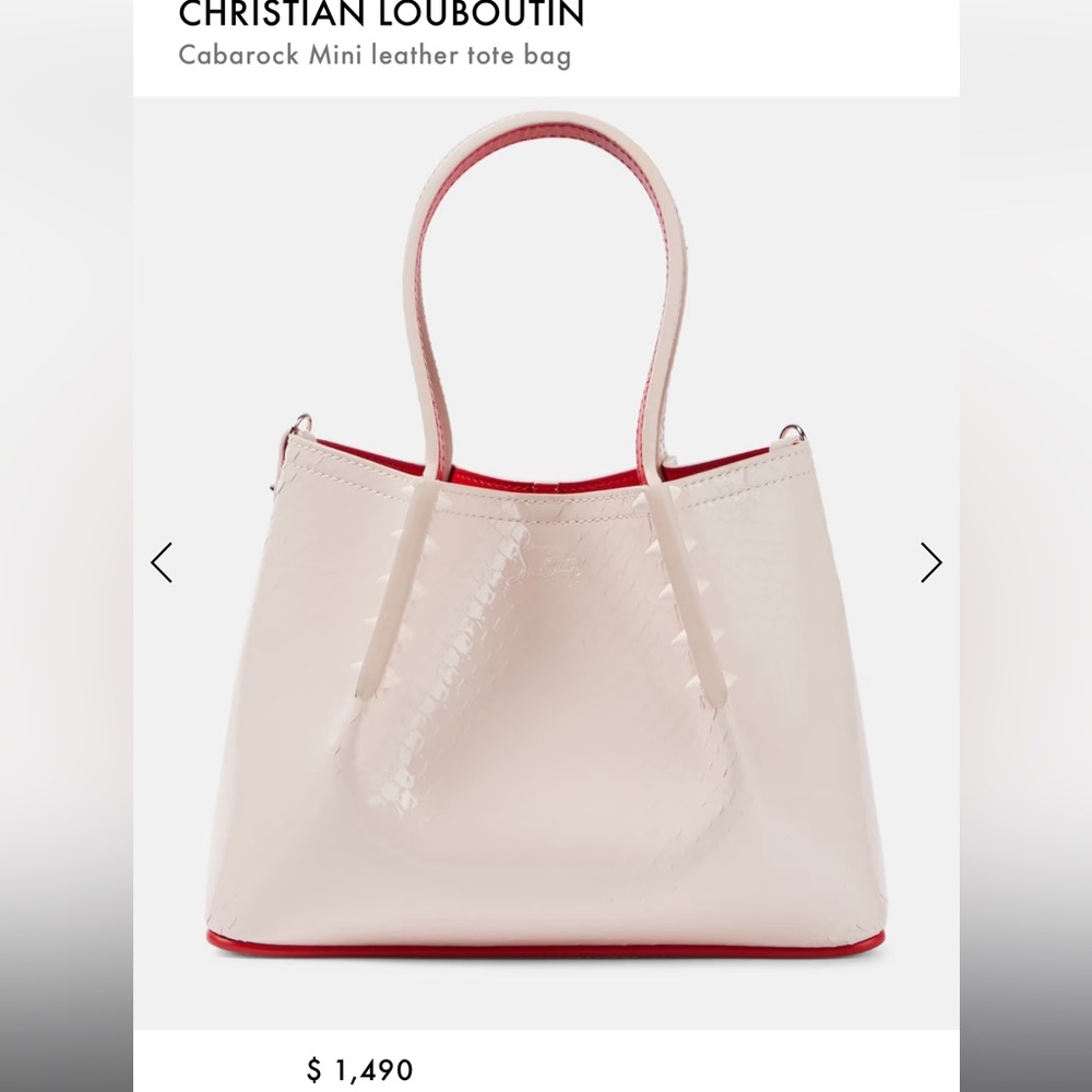 NWT CHRISTIAN LOUBOUTIN Cabarock Mini leather tote bag COLOR LECHE